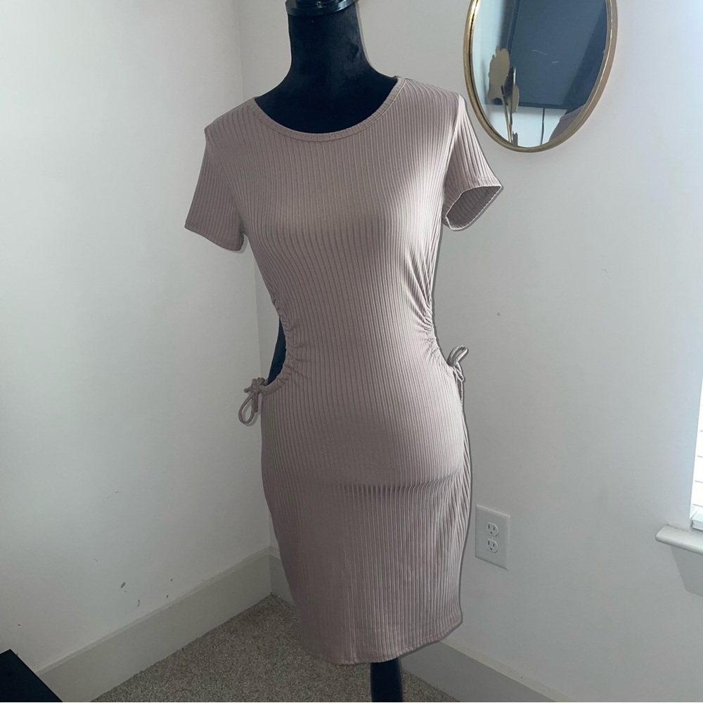 Taupe Ribbed Dress